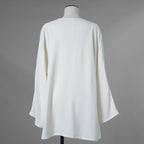VALENTINO ヴァレンティノ / 美品 21SS ヘビークレープ チュニックブラウス 長袖シャツ / VB3AE5H065C / size 38 (WHITE) レディース 352133-izm
