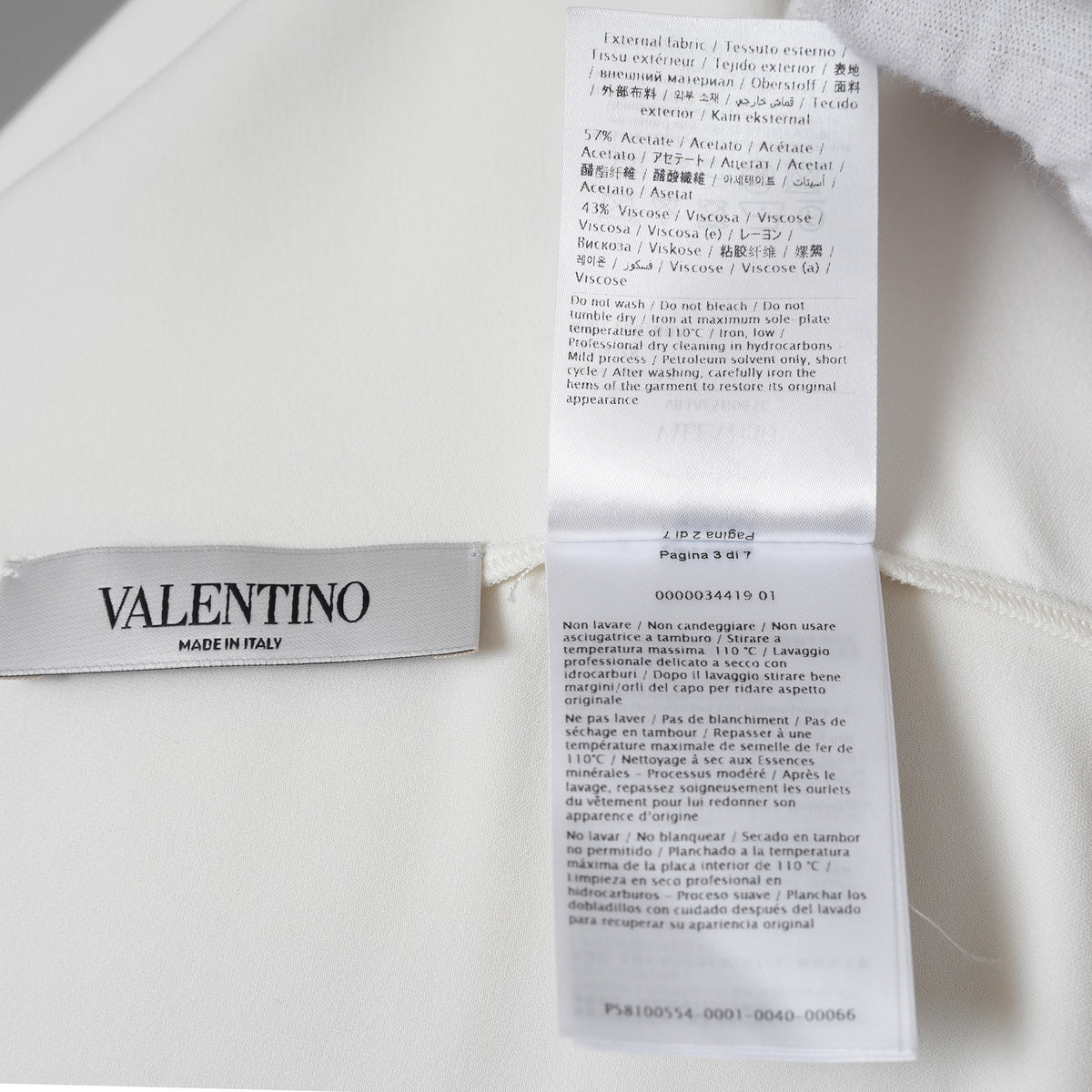VALENTINO ヴァレンティノ / 美品 21SS ヘビークレープ チュニックブラウス 長袖シャツ / VB3AE5H065C / size 38 (WHITE) レディース 352133-izm