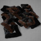 超希少 FENDI フェンディ / 美品 17AW ミンク ファー チェーンリンク マフラー  / FNG049 A140 F0GMF / ONE SIZE (BLACK × DARK BROWN) レディース 352128-izm アクセサリー