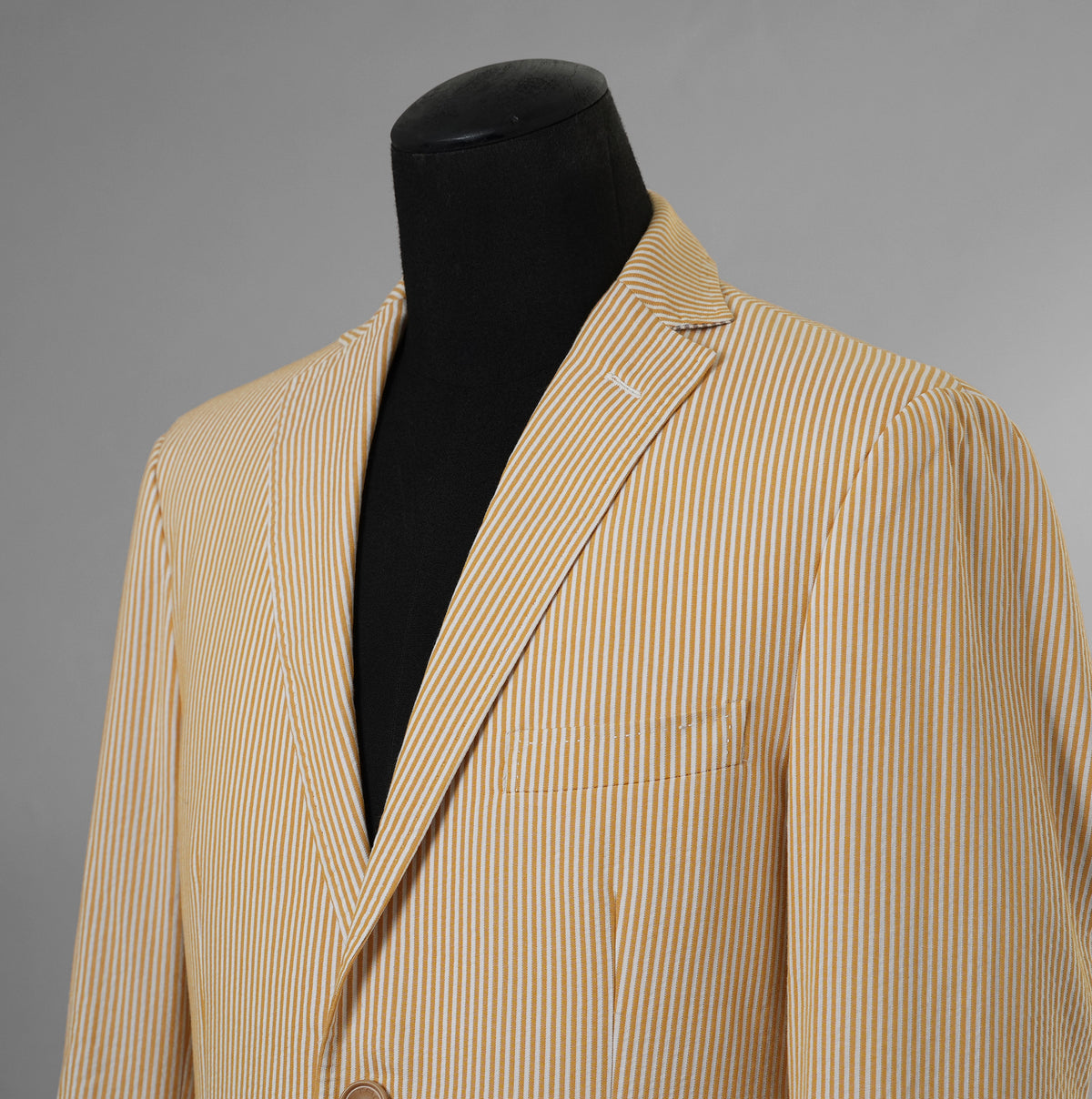 ETRO エトロ / 14SS シアサッカー・ストライプ・テーラード ジャケット / 141-11889-1161 / size 46 (YELLOW) 352142-in-ue