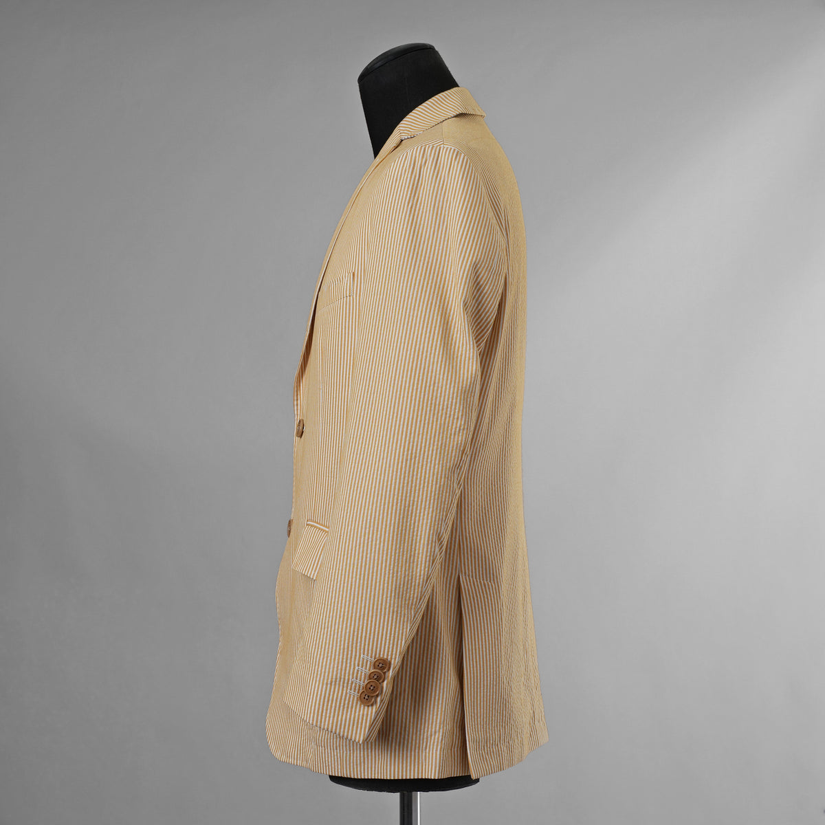 ETRO エトロ / 14SS シアサッカー・ストライプ・テーラード ジャケット / 141-11889-1161 / size 46 (YELLOW) 352142-in-ue