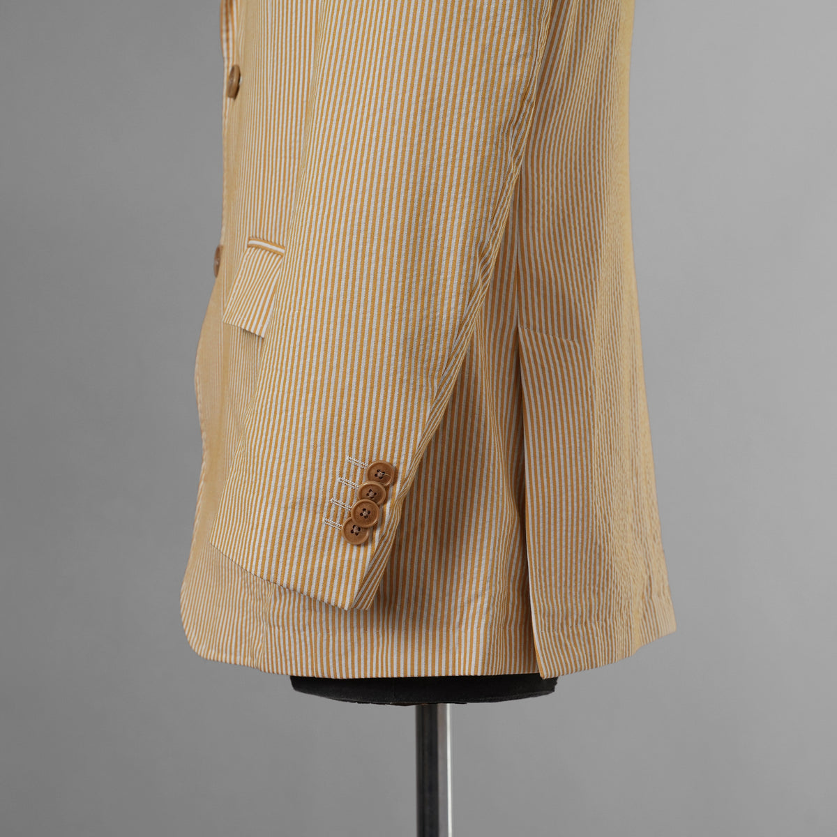 ETRO エトロ / 14SS シアサッカー・ストライプ・テーラード ジャケット / 141-11889-1161 / size 46 (YELLOW) 352142-in-ue