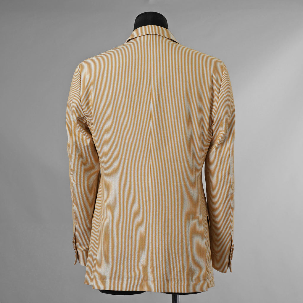 ETRO エトロ / 14SS シアサッカー・ストライプ・テーラード ジャケット / 141-11889-1161 / size 46 (YELLOW) 352142-in-ue