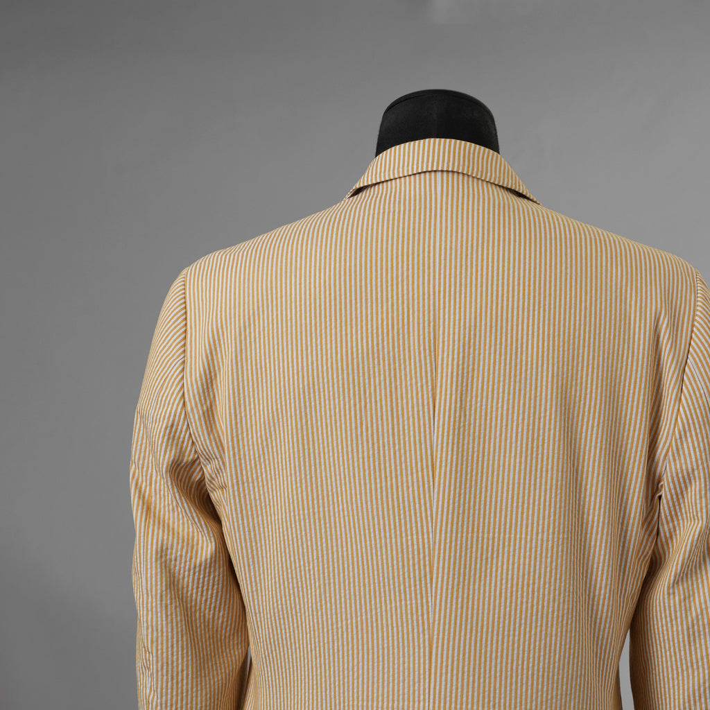 ETRO エトロ / 14SS シアサッカー・ストライプ・テーラード ジャケット / 141-11889-1161 / size 46 (YELLOW) 352142-in-ue