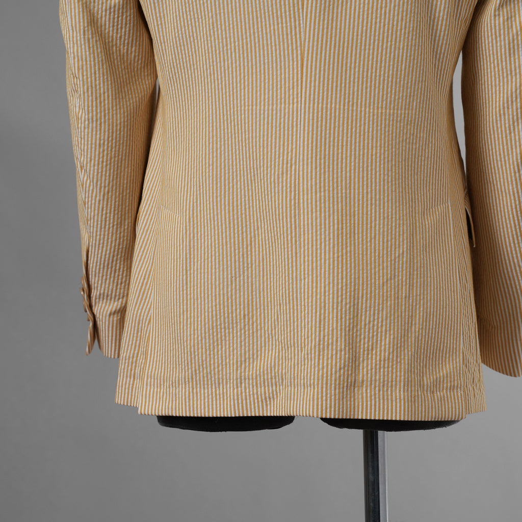 ETRO エトロ / 14SS シアサッカー・ストライプ・テーラード ジャケット / 141-11889-1161 / size 46 (YELLOW) 352142-in-ue