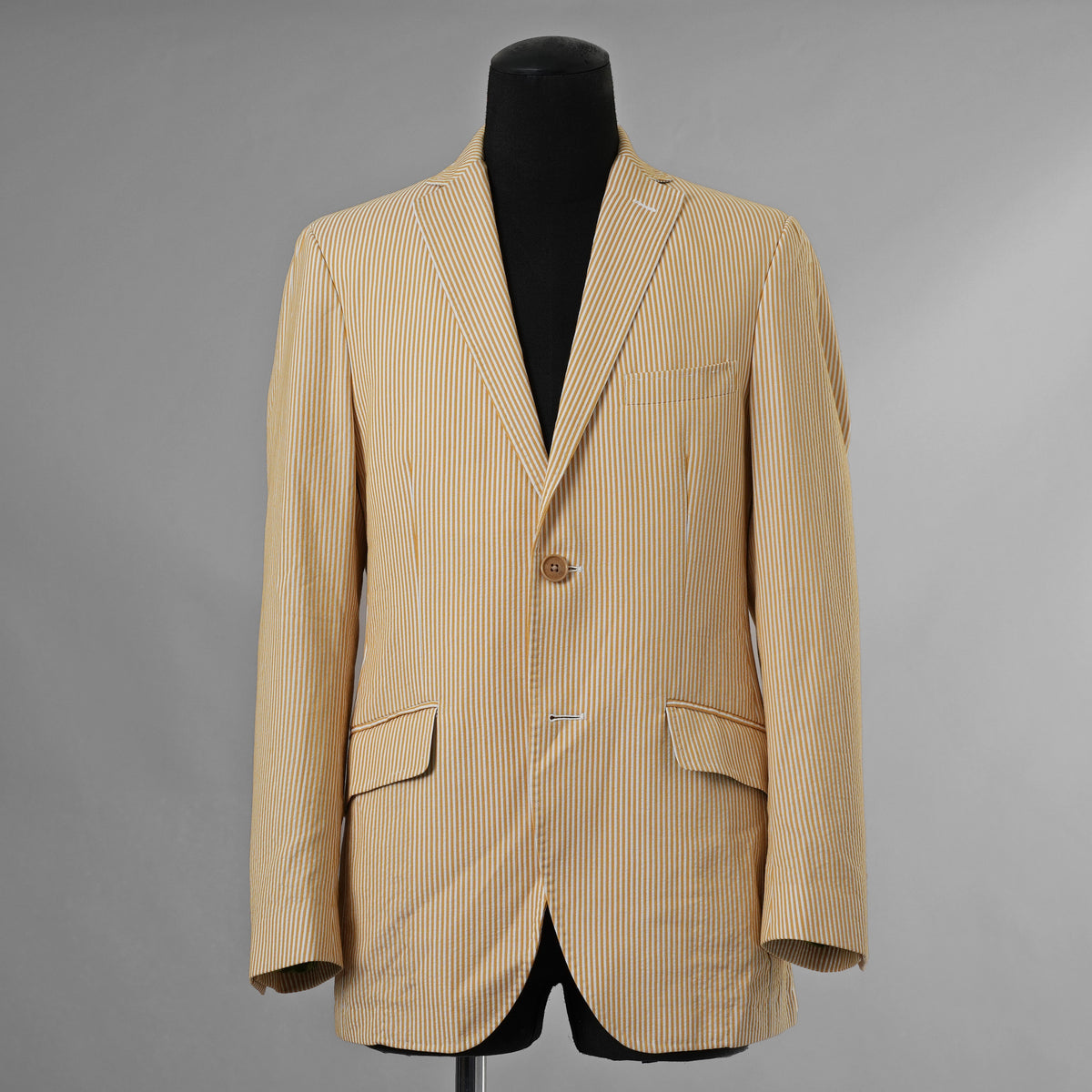 ETRO エトロ / 14SS シアサッカー・ストライプ・テーラード ジャケット / 141-11889-1161 / size 46 (YELLOW) 352142-in-ue