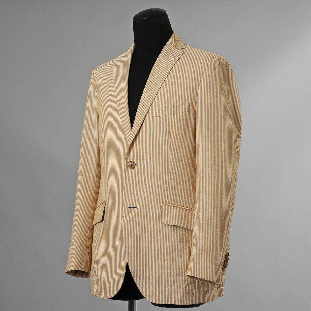 ETRO エトロ / 14SS シアサッカー・ストライプ・テーラード ジャケット / 141-11889-1161 / size 46 (YELLOW) 352142-in-ue