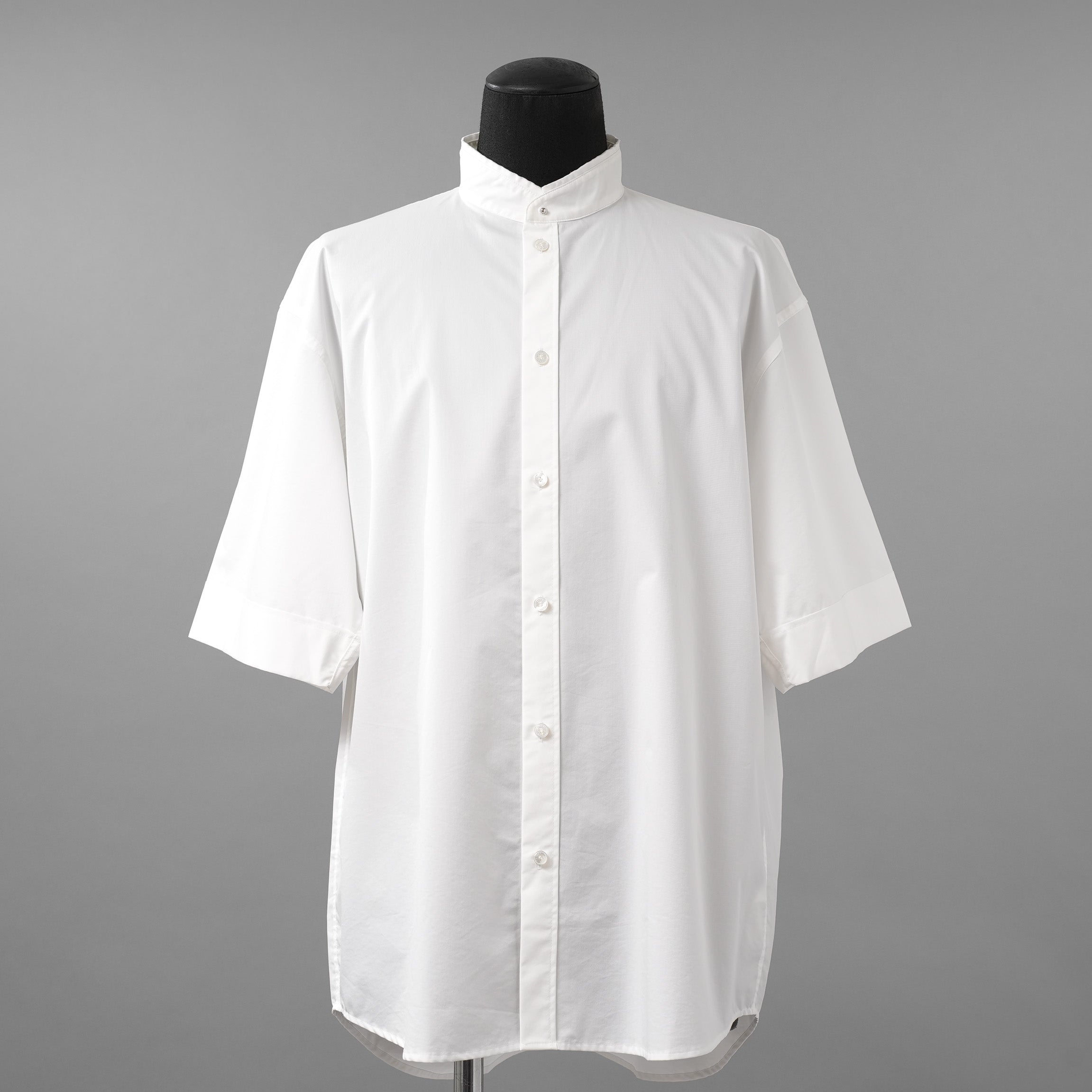 CINOH チノ / 22SS S/S SHIRT バンドカラー 半袖シャツ / 22SST309 / size 48 (WHITE)