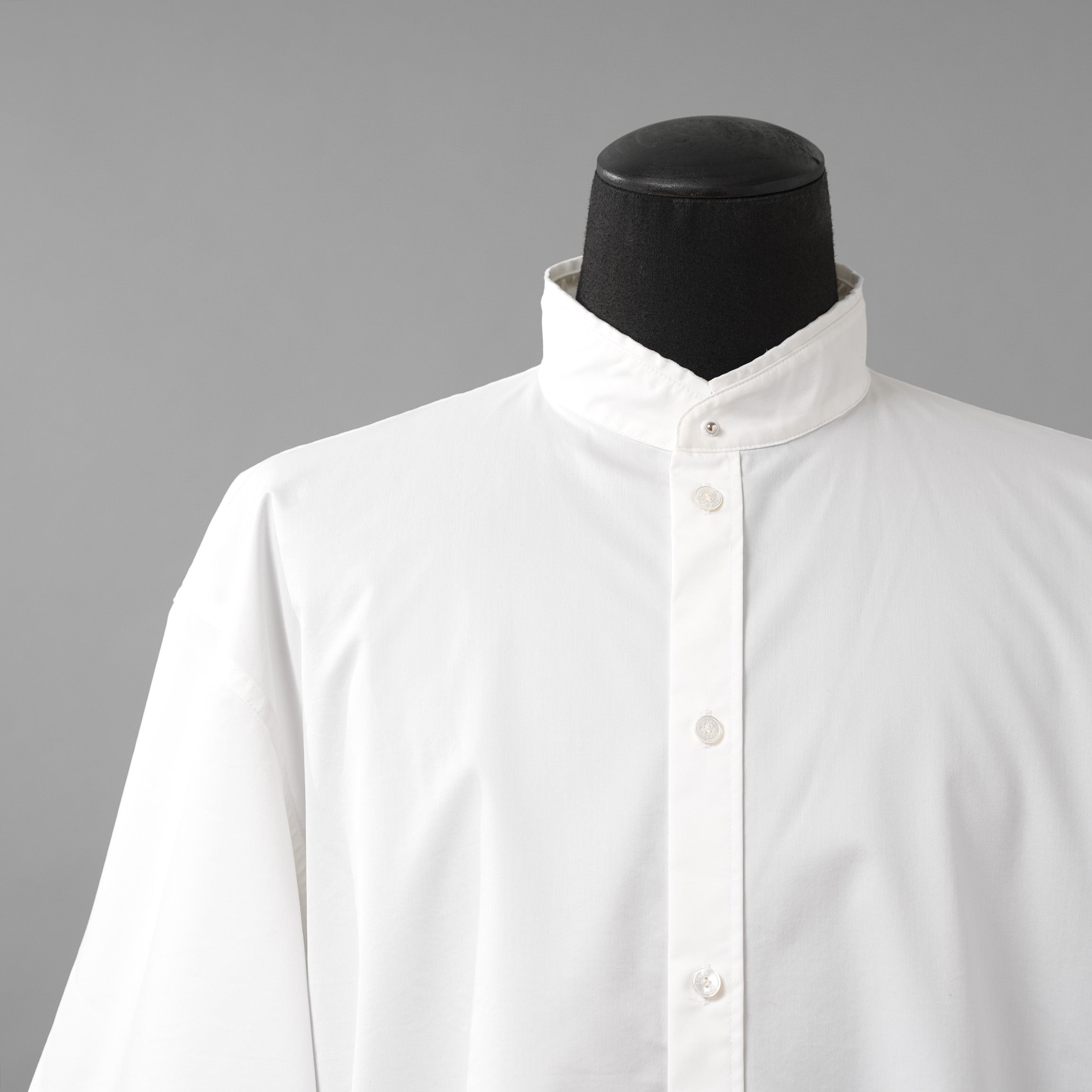 CINOH チノ / 22SS S/S SHIRT バンドカラー 半袖シャツ / 22SST309 / size 48 (WHITE)
