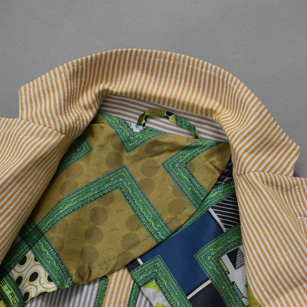 ETRO エトロ / 14SS シアサッカー・ストライプ・テーラード ジャケット / 141-11889-1161 / size 46 (YELLOW) 352142-in-ue