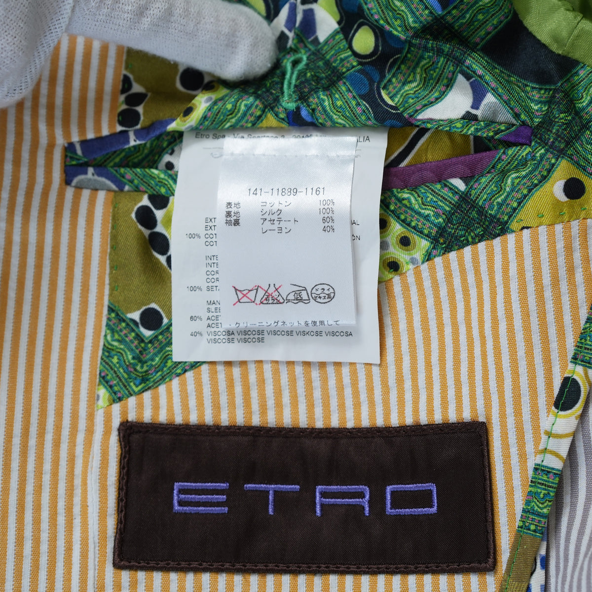 ETRO エトロ / 14SS シアサッカー・ストライプ・テーラード ジャケット / 141-11889-1161 / size 46 (YELLOW) 352142-in-ue