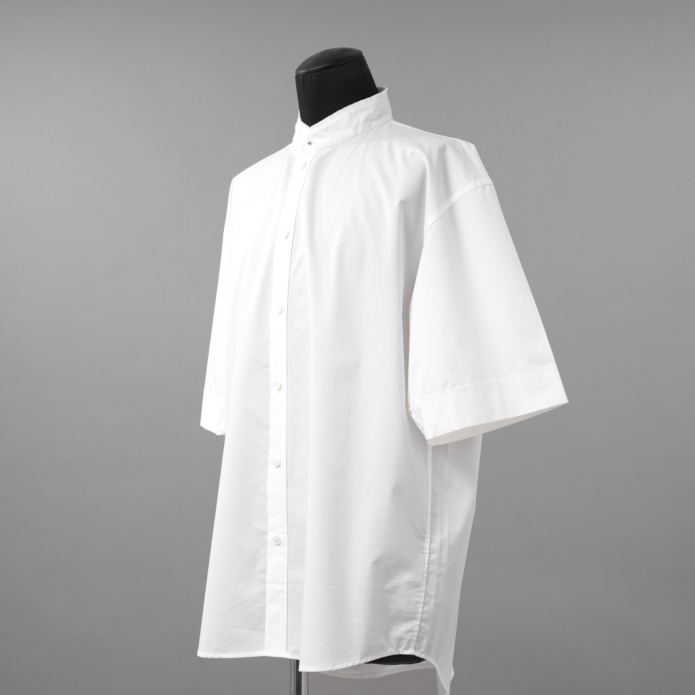 CINOH チノ / 22SS S/S SHIRT バンドカラー 半袖シャツ / 22SST309 / size 48 (WHITE)