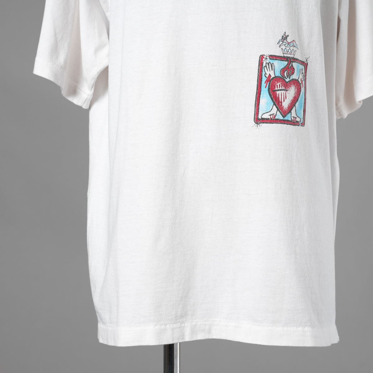 SAINT Mxxxxxx セントマイケル / 美品 22SS LOVE プリント ヴィンテージ加工Tシャツ 半袖Tシャツ / SM-S22-0000-001 / size XL (WHITE) 352143-in-ue