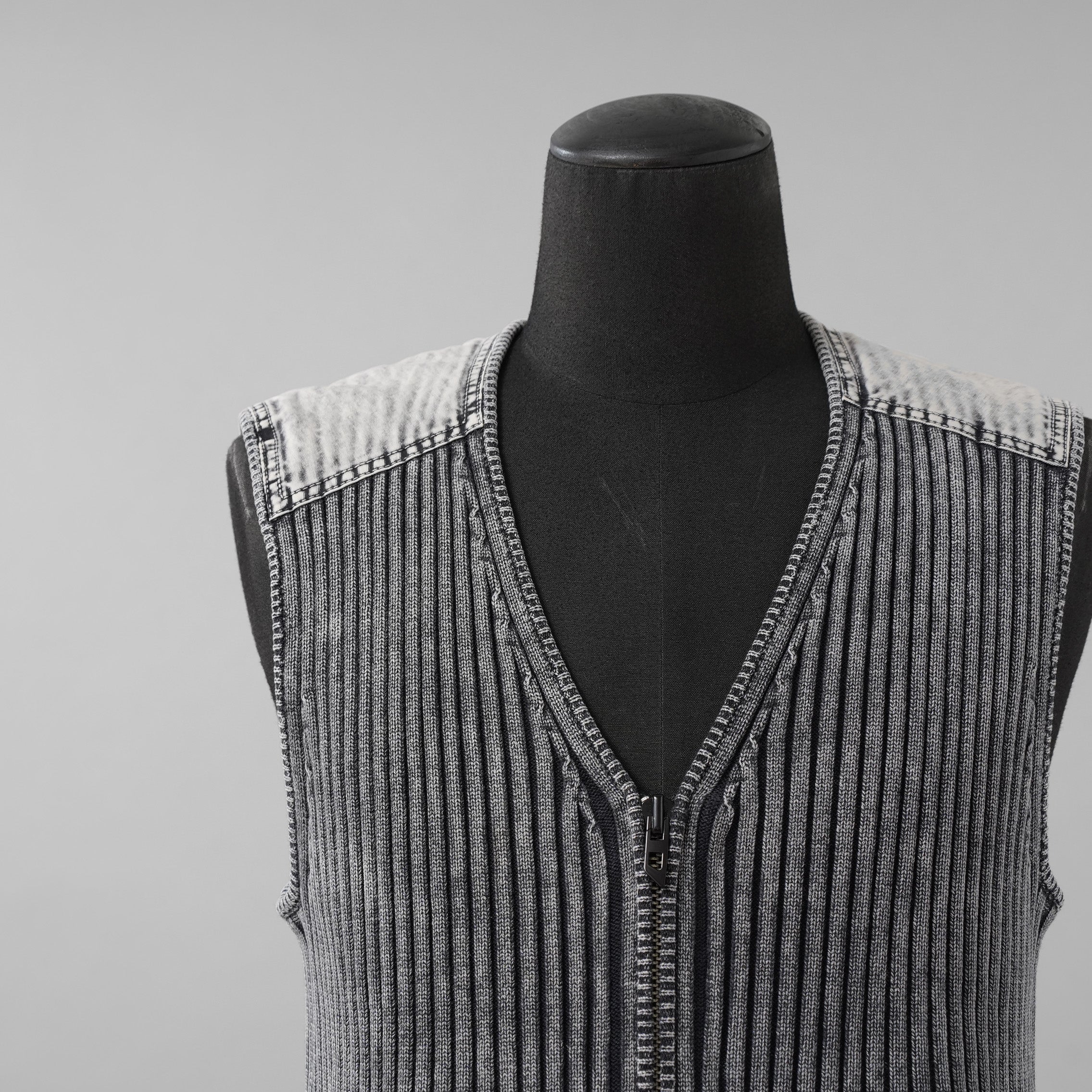 DIESEL ディーゼル / 美品 24AW K-MARGIE リブニット ジップ アップベスト / A168700QMAN / size XS (GRAY)