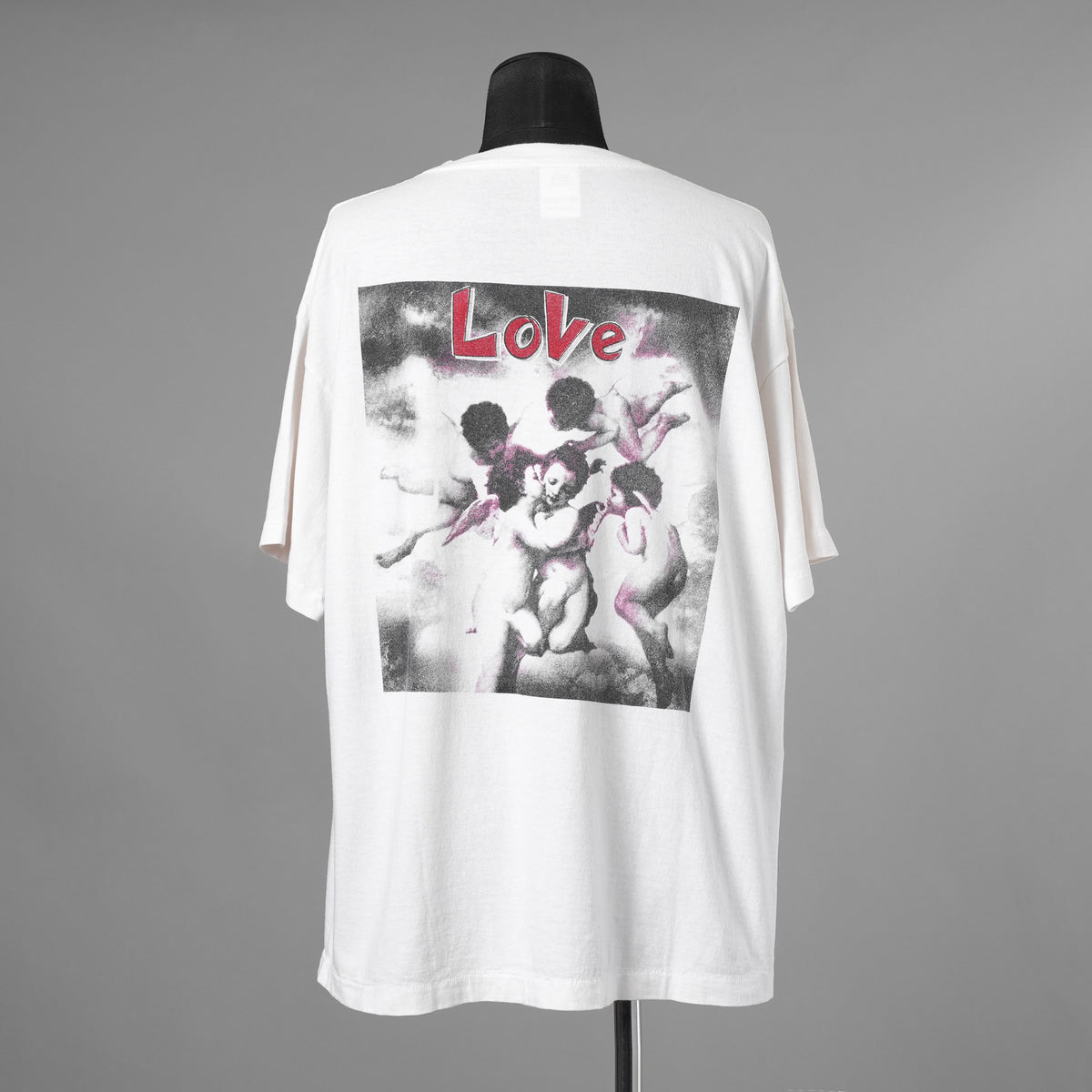 SAINT Mxxxxxx セントマイケル / 美品 22SS LOVE プリント ヴィンテージ加工Tシャツ 半袖Tシャツ / SM-S22-0000-001 / size XL (WHITE) 352143-in-ue