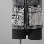 DIESEL ディーゼル / 美品 24AW K-MARGIE リブニット ジップ アップベスト / A168700QMAN / size XS (GRAY)