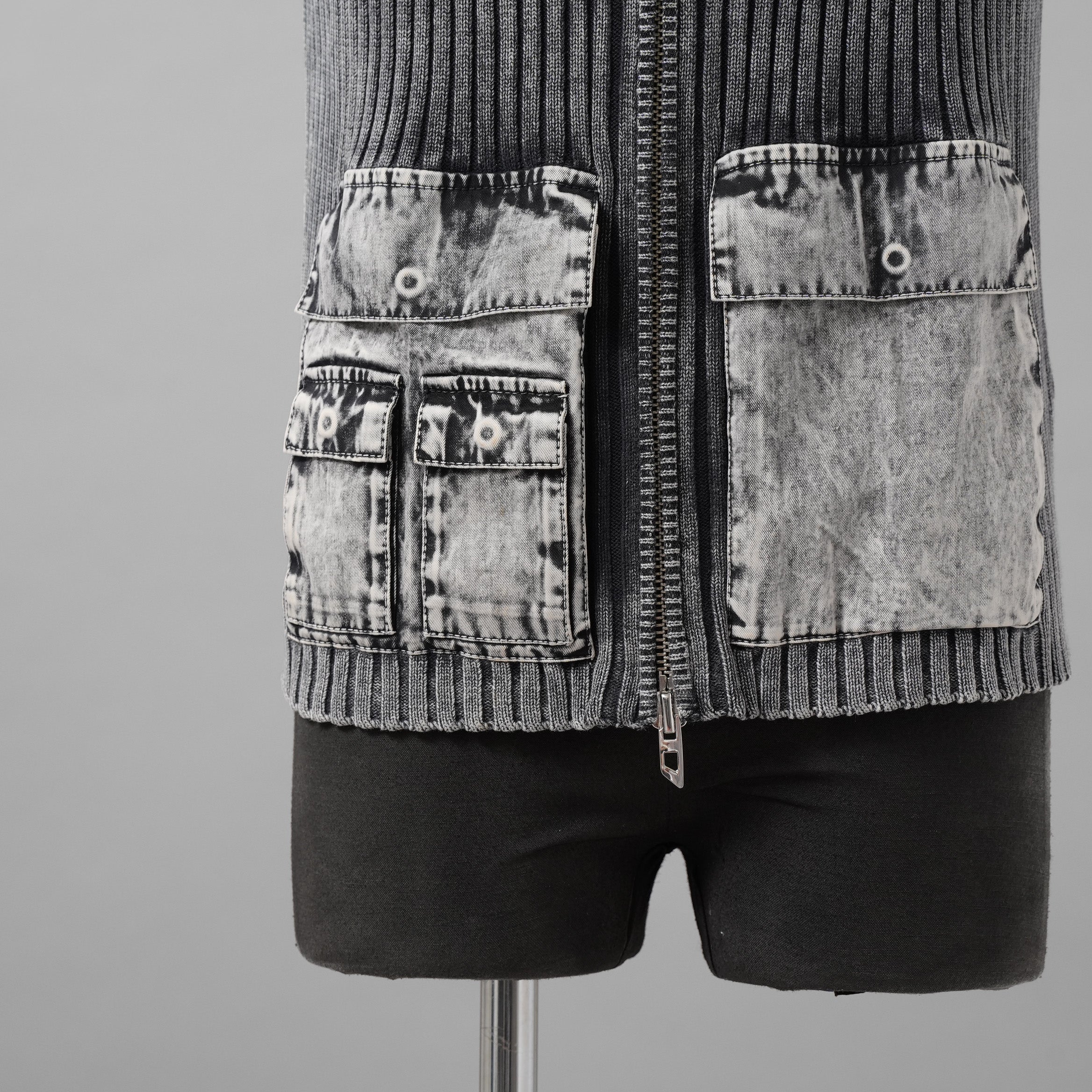 DIESEL ディーゼル / 美品 24AW K-MARGIE リブニット ジップ アップベスト / A168700QMAN / size XS (GRAY)