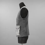 DIESEL ディーゼル / 美品 24AW K-MARGIE リブニット ジップ アップベスト / A168700QMAN / size XS (GRAY)