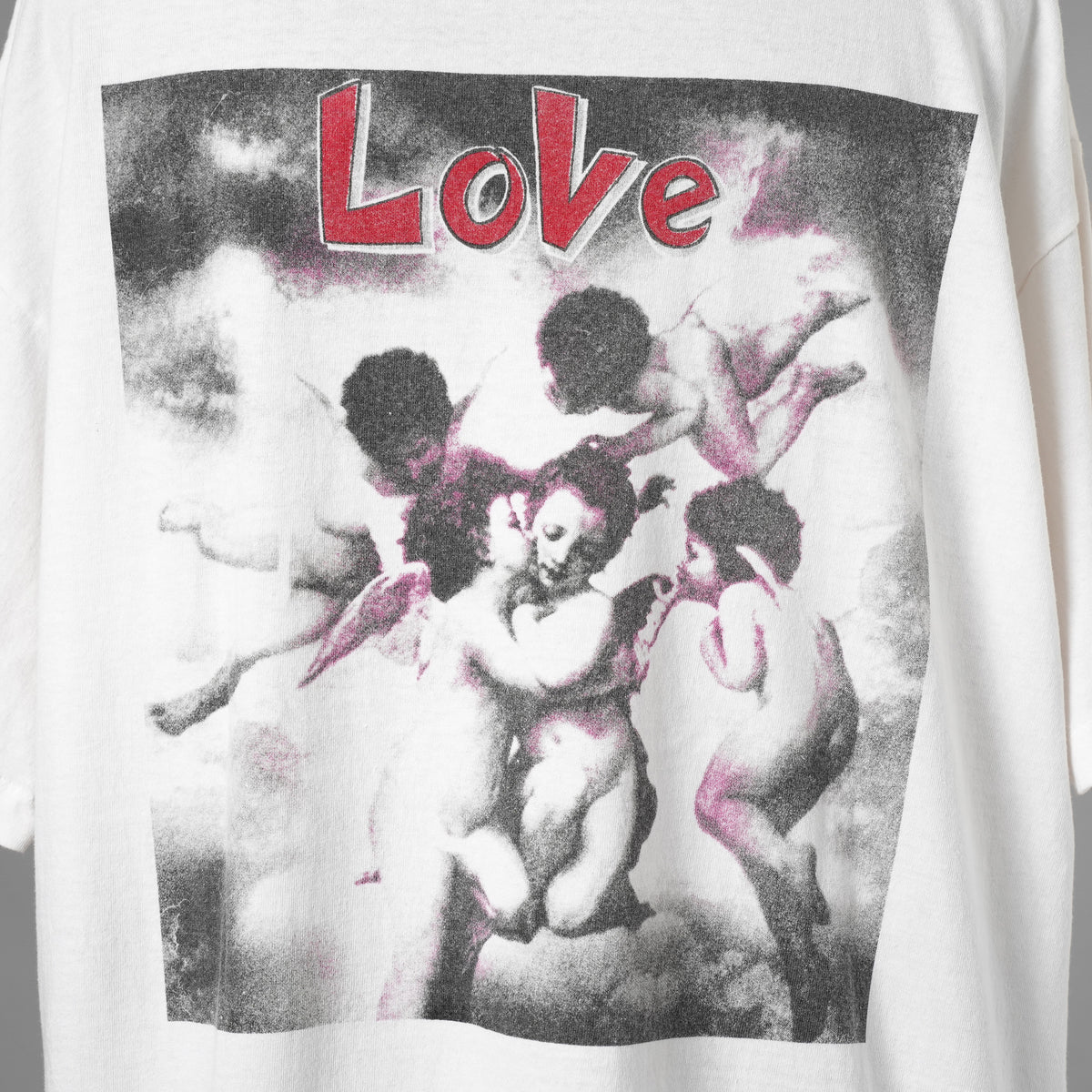 SAINT Mxxxxxx セントマイケル / 美品 22SS LOVE プリント ヴィンテージ加工Tシャツ 半袖Tシャツ / SM-S22-0000-001 / size XL (WHITE) 352143-in-ue