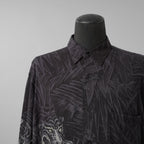 BLACK Scandal Yohji Yamamoto ヨウジヤマモト / 美品 22AW TIGER PRINT BLOUSE タイガープリントブラウス / 長袖シャツ / HE-Y31-217 / size 2 (BLACK)
