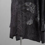 BLACK Scandal Yohji Yamamoto ヨウジヤマモト / 美品 22AW TIGER PRINT BLOUSE タイガープリントブラウス / 長袖シャツ / HE-Y31-217 / size 2 (BLACK)