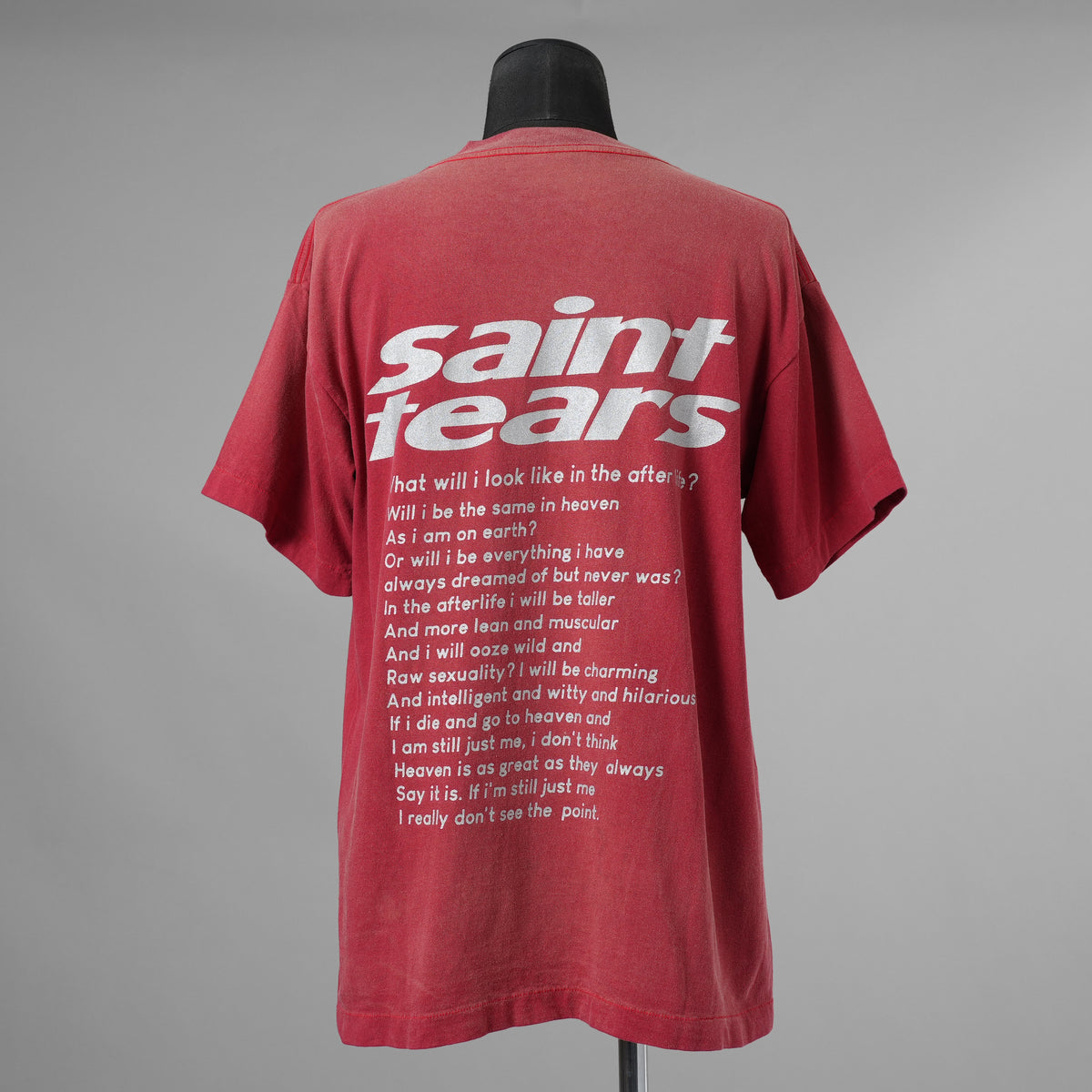SAINT Mxxxxxx × DENIM TEARS セントマイケル / 美品 21AW Saint Tears ジーザス ヴィンテージ加工Tシャツ 半袖Tシャツ / SM-A21-0000-045 / size XL (RED) 352144-in-ue
