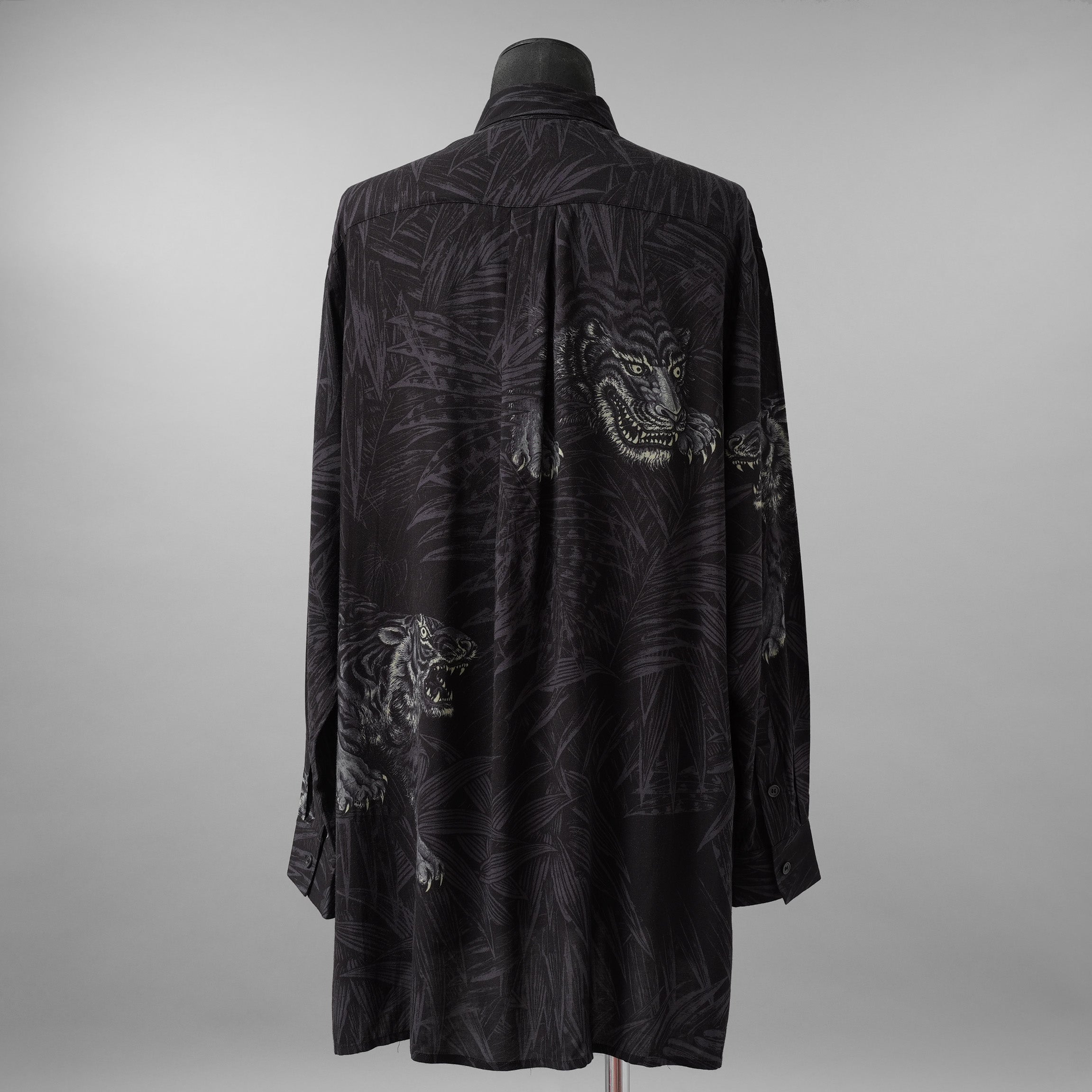 BLACK Scandal Yohji Yamamoto ヨウジヤマモト / 美品 22AW TIGER PRINT BLOUSE タイガープリントブラウス / 長袖シャツ / HE-Y31-217 / size 2 (BLACK)