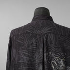 BLACK Scandal Yohji Yamamoto ヨウジヤマモト / 美品 22AW TIGER PRINT BLOUSE タイガープリントブラウス / 長袖シャツ / HE-Y31-217 / size 2 (BLACK)