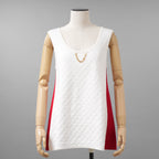 LOUIS VUITTON ルイヴィトン / 22SS モノグラム タンクトップ シルク×ナイロン / RW221B / size M （WHITE x RED）レディース
