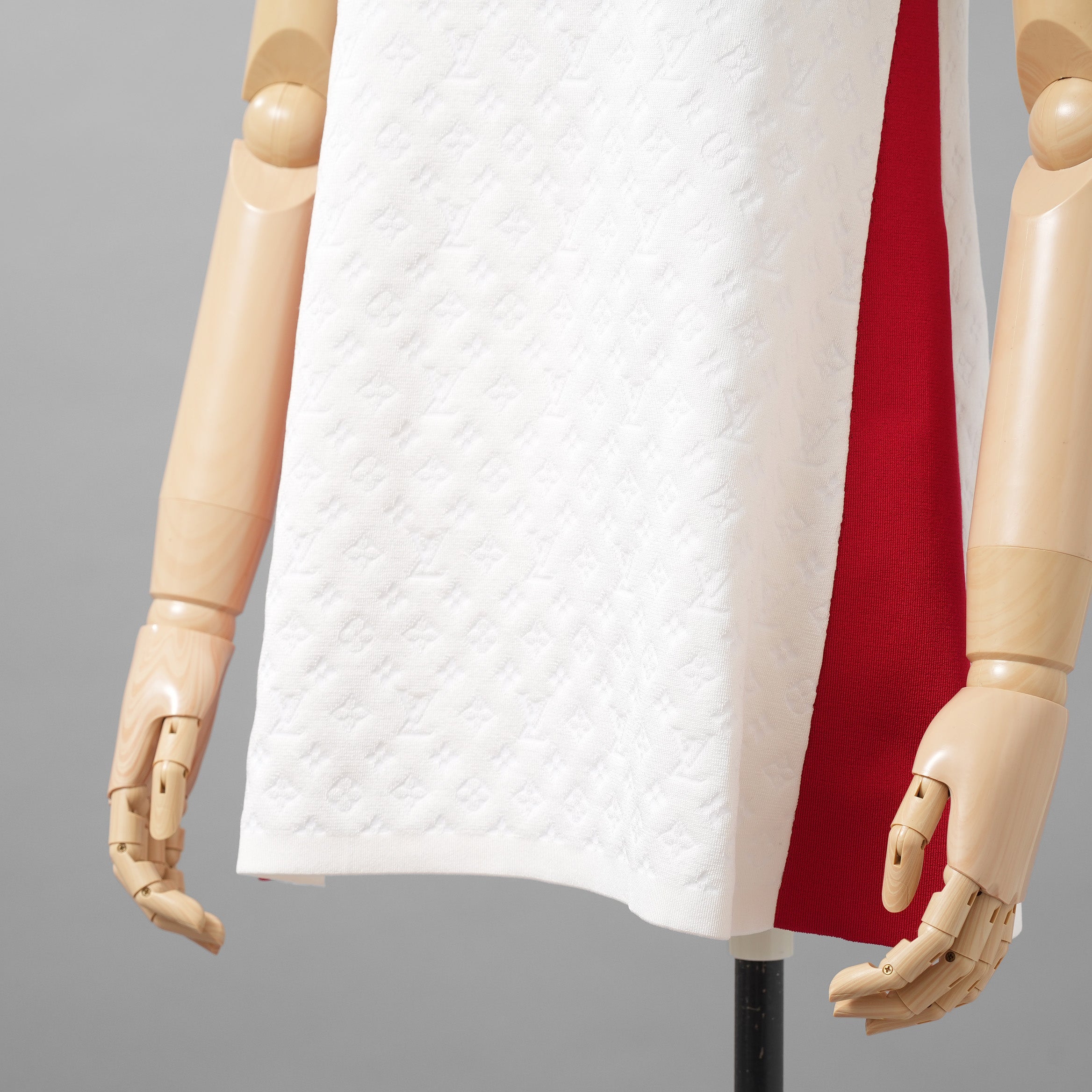 LOUIS VUITTON ルイヴィトン / 22SS モノグラム タンクトップ シルク×ナイロン / RW221B / size M （WHITE x RED）レディース