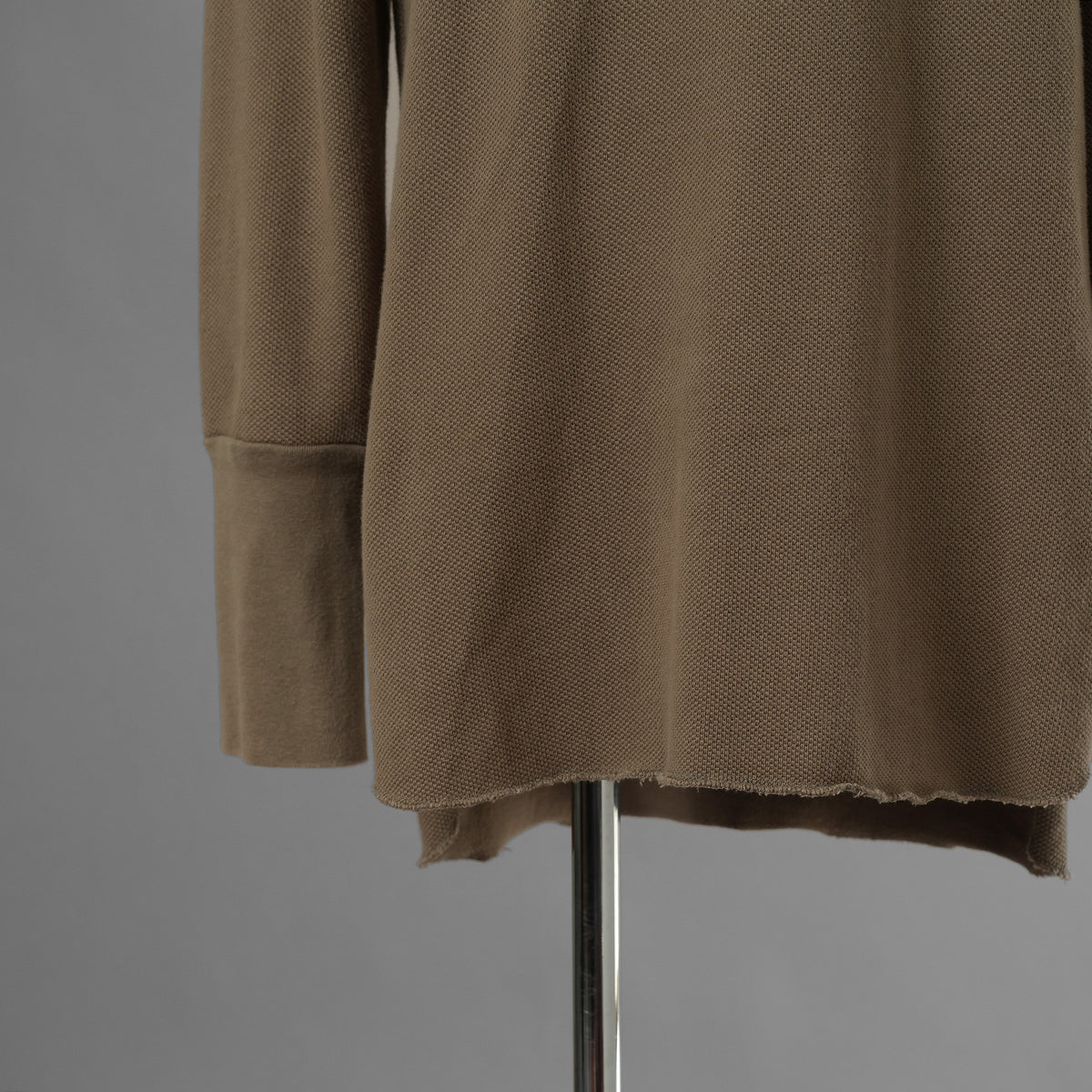 SUS-SOUS シュスー / 美品 24SS thermal pullover サーマル ワッフル 長袖Tシャツ / 04-SS02418/ size 9 (MOCHA) 123051-alm