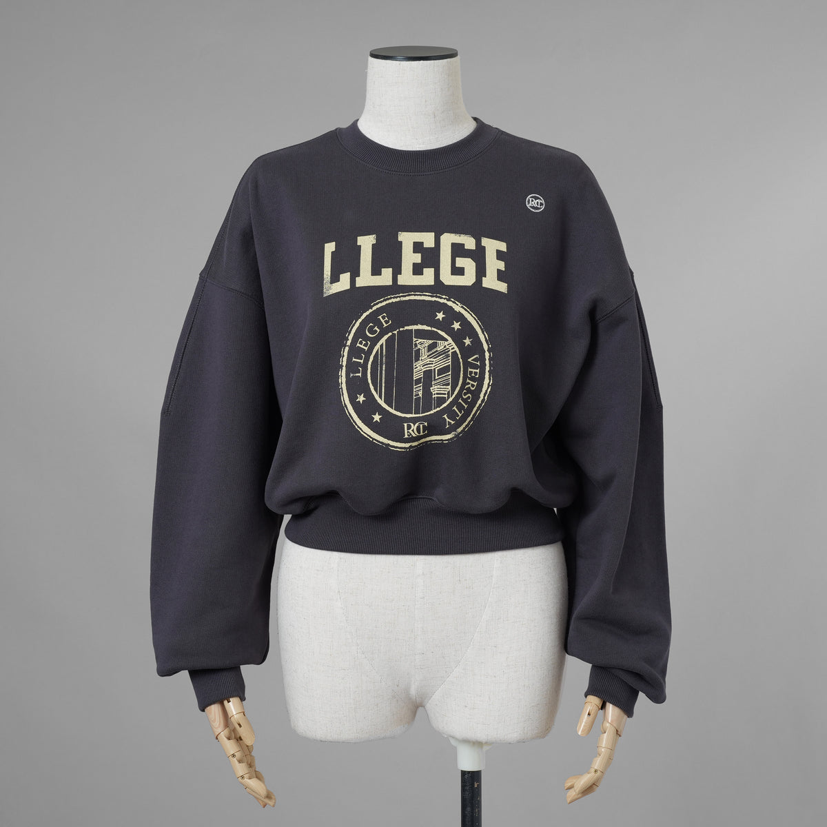 RECTO レクト / 美品 23AW LLEGE ロゴ スウェットシャツ トレーナー トップス / RW00AJTP002BC / size FREE (CHARCOAL) レディース 352139-izm