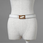 FENDI フェンディ / 美品 FF バックル リバーシブル レザーベルト アクセサリー / WHITE × BROWN レディース 352141-izm