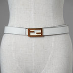 FENDI フェンディ / 美品 FF バックル リバーシブル レザーベルト アクセサリー / WHITE × BROWN レディース 352141-izm