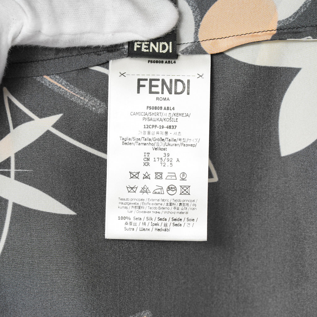 FENDI フェンディ / 21SS フローラル ハボタイシャツ 長袖シャツ / FS0808 ABL4 / size 39 (BLACK)