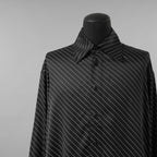 MM6 Maison Margiela エムエムシックス メゾンマルジェラ / 美品 23SS オーバーサイズビスコースシャツ 長袖シャツ/ S52DT0025 S78325 / size XS (BLACK)