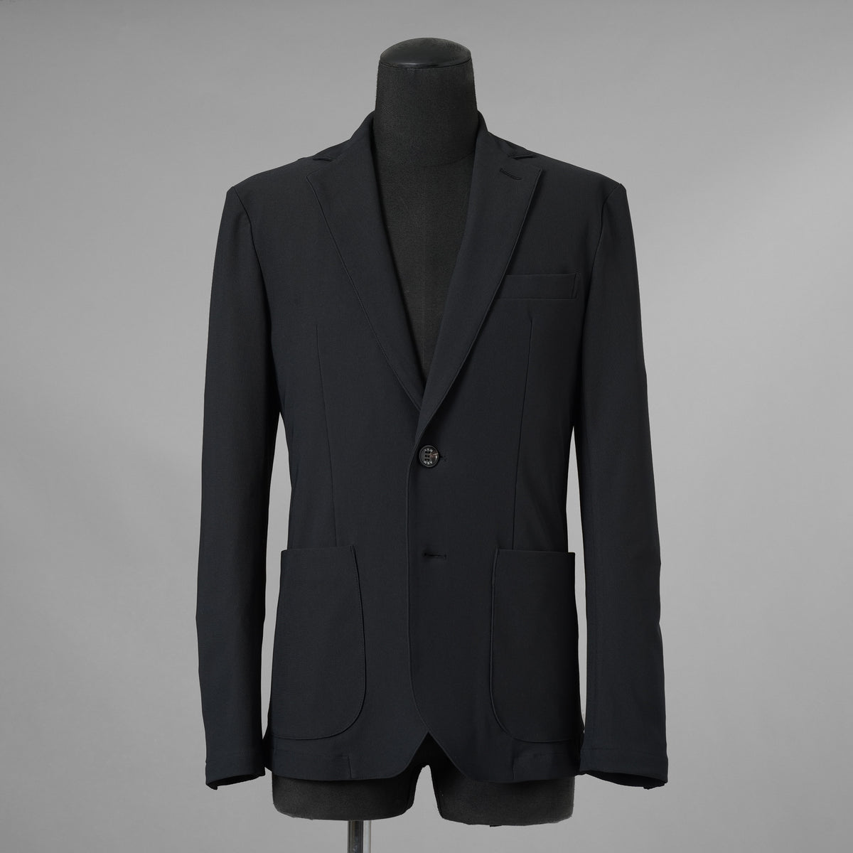 未使用 AKM エイケーエム / 25SS FULLDUL PERL TORICOT JERSEY SWING EASY JACKET  定番  テーラード ジャケット /B475 PET148 / size S (BLACK) 123053-alm