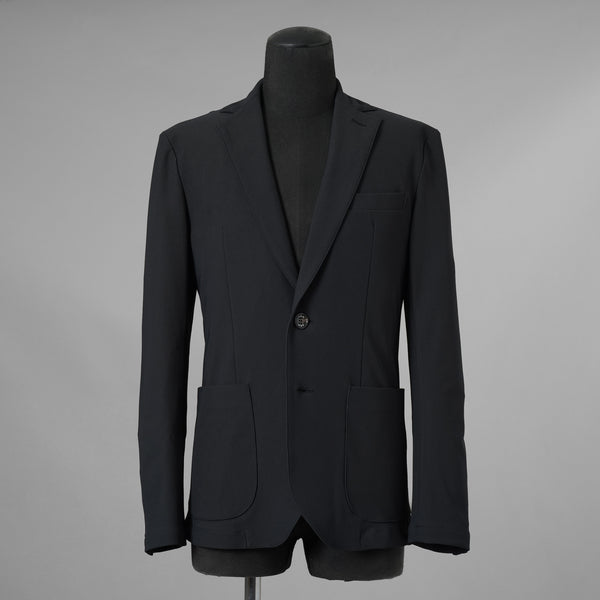 未使用 AKM エイケーエム / 25SS FULLDUL PERL TORICOT JERSEY SWING EASY JACKET  定番  テーラード ジャケット /B475 PET148 / size S (BLACK) 123053-alm