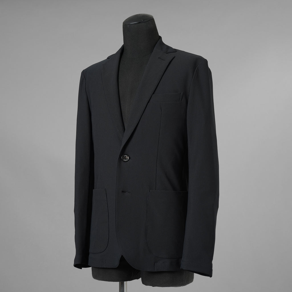 未使用 AKM エイケーエム / 25SS FULLDUL PERL TORICOT JERSEY SWING EASY JACKET  定番  テーラード ジャケット /B475 PET148 / size S (BLACK) 123053-alm