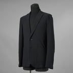 未使用 AKM エイケーエム / 25SS FULLDUL PERL TORICOT JERSEY SWING EASY JACKET  定番  テーラード ジャケット /B475 PET148 / size S (BLACK) 123053-alm