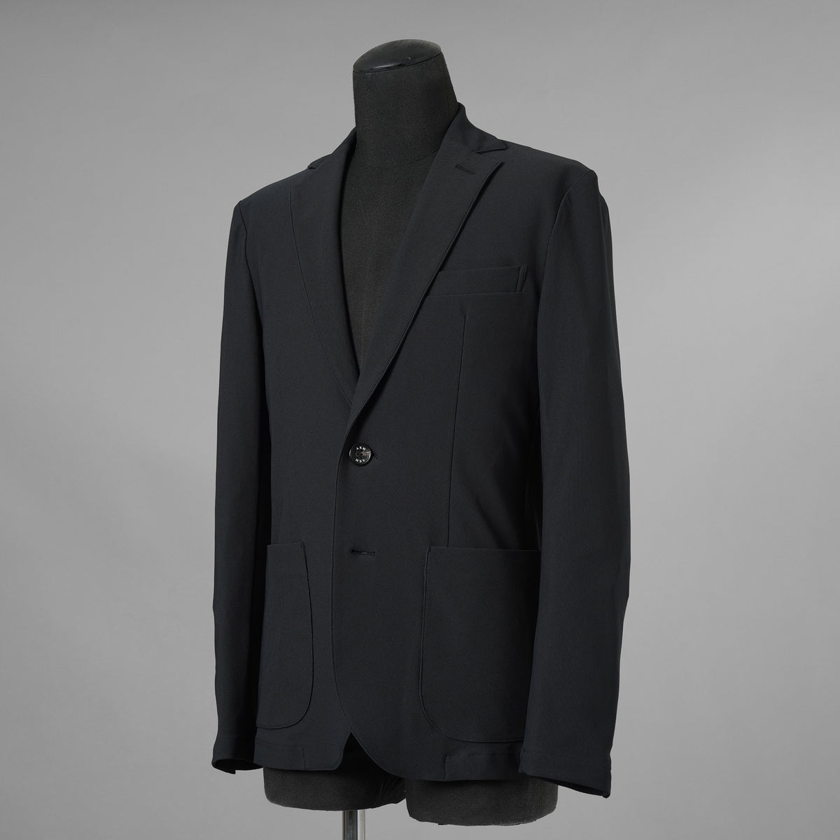 未使用 AKM エイケーエム / 25SS FULLDUL PERL TORICOT JERSEY SWING EASY JACKET  定番  テーラード ジャケット /B475 PET148 / size S (BLACK) 123053-alm