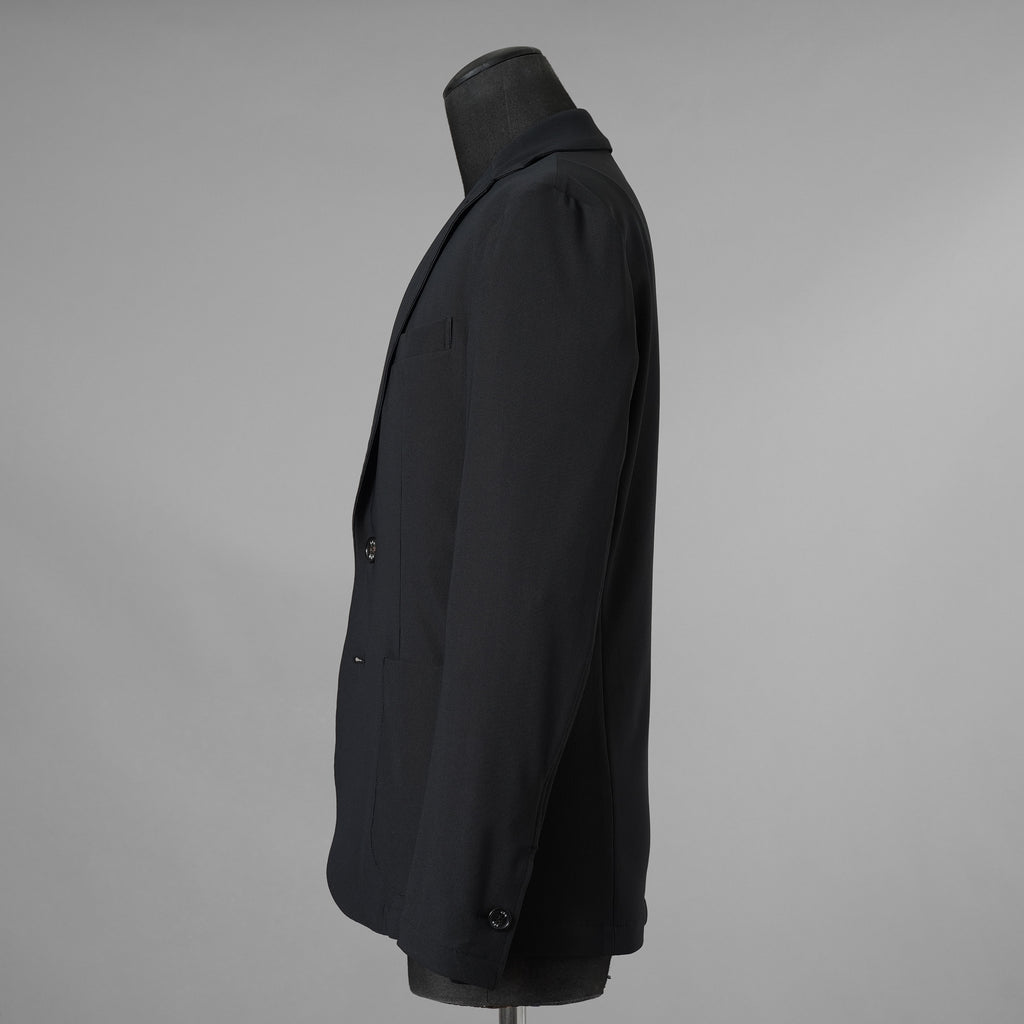 未使用 AKM エイケーエム / 25SS FULLDUL PERL TORICOT JERSEY SWING EASY JACKET  定番  テーラード ジャケット /B475 PET148 / size S (BLACK) 123053-alm
