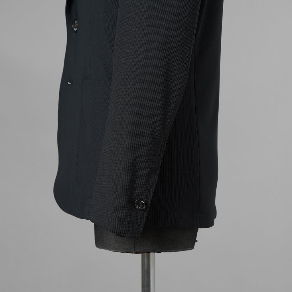 未使用 AKM エイケーエム / 25SS FULLDUL PERL TORICOT JERSEY SWING EASY JACKET  定番  テーラード ジャケット /B475 PET148 / size S (BLACK) 123053-alm