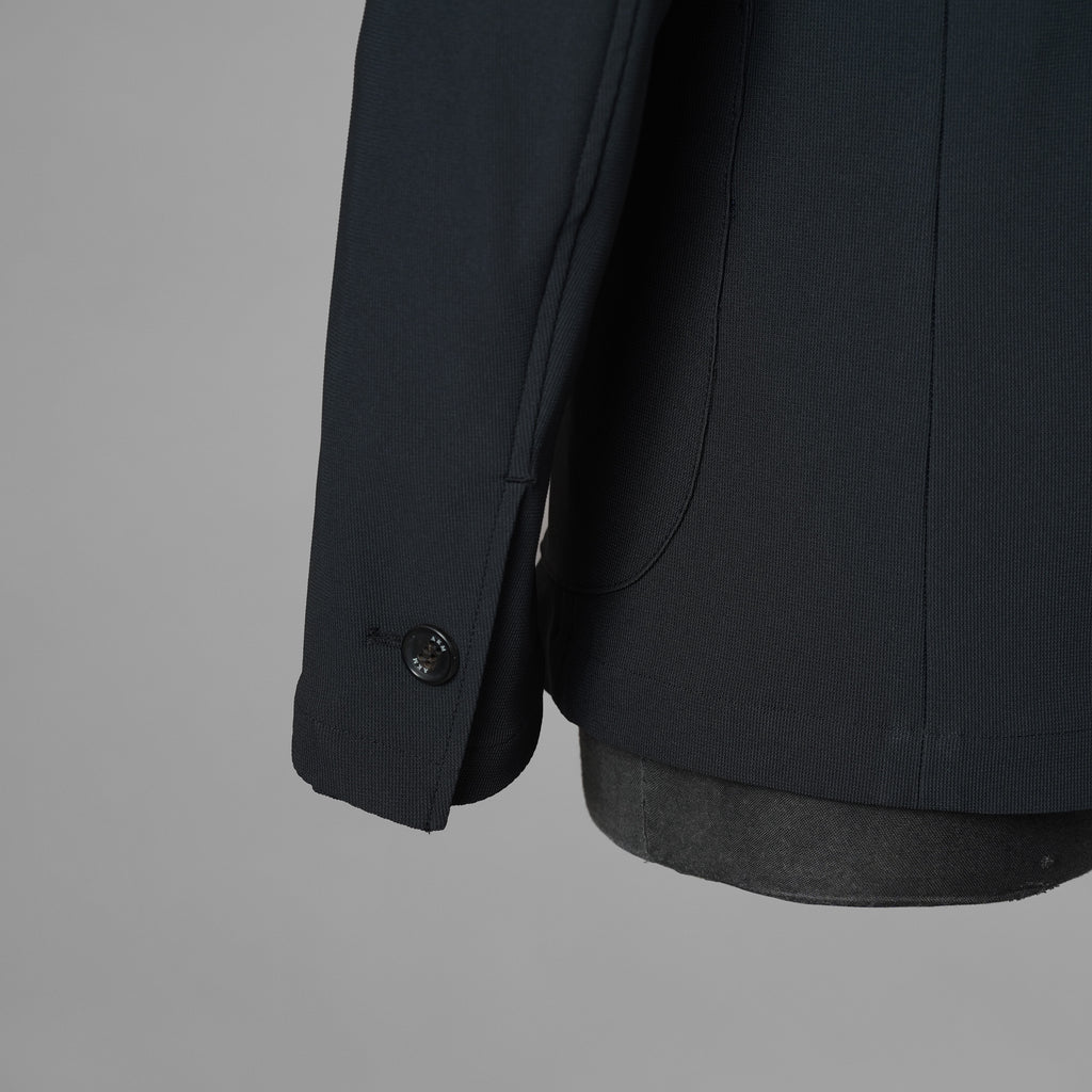 未使用 AKM エイケーエム / 25SS FULLDUL PERL TORICOT JERSEY SWING EASY JACKET  定番  テーラード ジャケット /B475 PET148 / size S (BLACK) 123053-alm