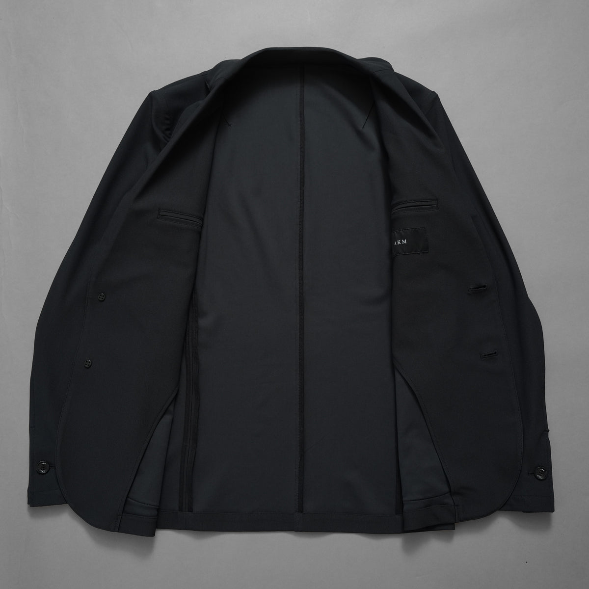 未使用 AKM エイケーエム / 25SS FULLDUL PERL TORICOT JERSEY SWING EASY JACKET  定番  テーラード ジャケット /B475 PET148 / size S (BLACK) 123053-alm