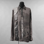 ZIGGY CHEN ジギーチェン / 美品 25AW DIGITAL PRINT WAVE-SHAPED SHIRT シルク長袖シャツ / 0M2530714 / size 46 (MIX GRAY)