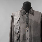 ZIGGY CHEN ジギーチェン / 美品 25AW DIGITAL PRINT WAVE-SHAPED SHIRT シルク長袖シャツ / 0M2530714 / size 46 (MIX GRAY)