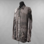ZIGGY CHEN ジギーチェン / 美品 25AW DIGITAL PRINT WAVE-SHAPED SHIRT シルク長袖シャツ / 0M2530714 / size 46 (MIX GRAY)