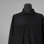 m.a + エムエークロス / 美品 23AW 2 Pocket One Piece Medium Fit Shirt / Wool Jersey / 長袖シャツ / 23W-H250DB / size 54 (BLACK) 352151-uen