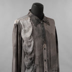 ZIGGY CHEN ジギーチェン / 美品 25AW DIGITAL PRINT WAVE-SHAPED SHIRT シルク長袖シャツ / 0M2530714 / size 46 (MIX GRAY)